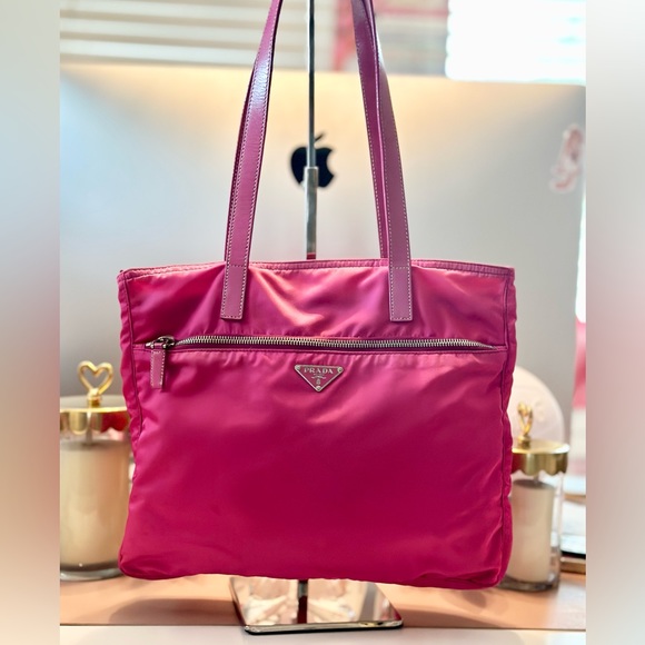 Prada Bright Pink Nylon Tessuto Tote Bag